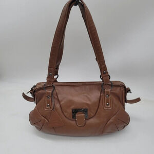 L CREDI GENUINE LEATHER Women's ITALY SHOULDER BAG Camel Brown